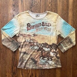 Y2K Deadstock Country Cowgirl Buffalo Bills Western Long Sleeve Tee